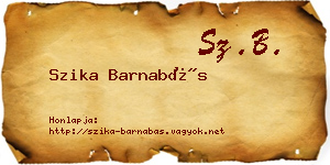 Szika Barnabás névjegykártya